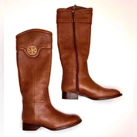 Tory Burch Women’s Selma Leather Riding Boots size 5.5 M - Picture 2 of 13